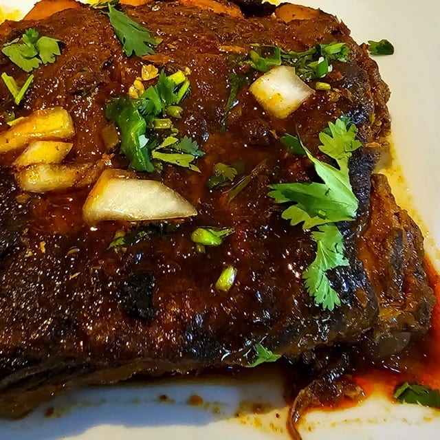 Pork Ribs In Salsa Roja.