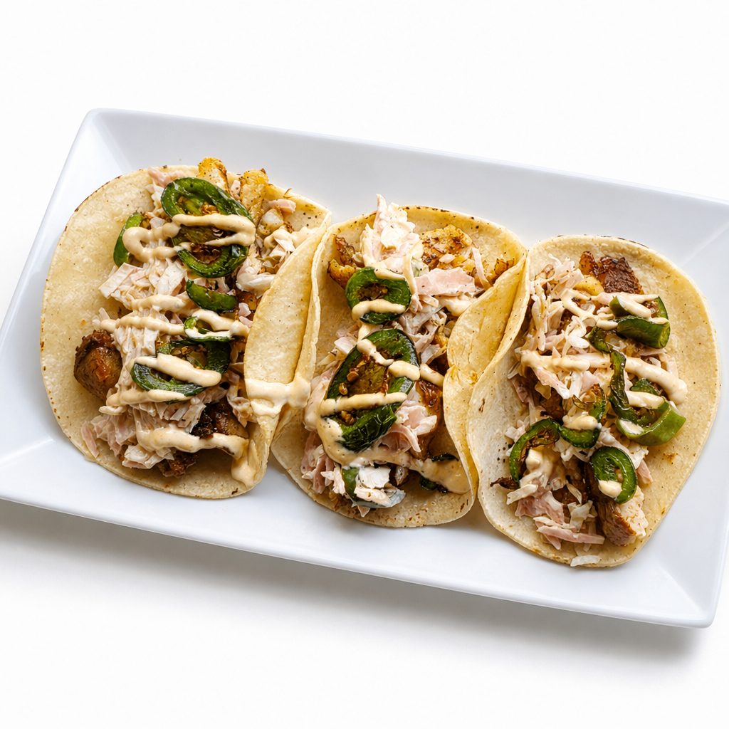MAHI AL CARBON TACOS.
