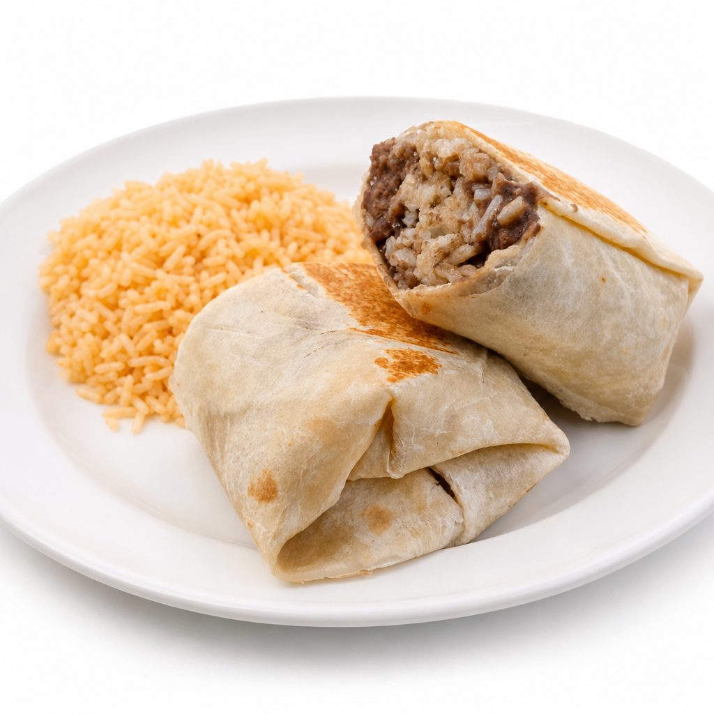 Kid Bean, Rice & Cheese Burrito.