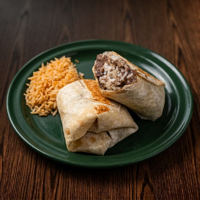 Kids Bean, Rice & Cheese Burrito.